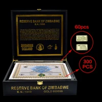 300pcs/box New Zimbabwe ONE CENTILLION Containers Certificate Banknotes with Serial Number In Wooden Box for Collection