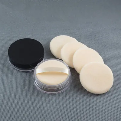 

5/50PCS 10ML Clear Plastic Loose Powder Case/Jar With Black Lid Empty Round Rotating Sifter Loose Powder Container With Puff