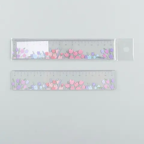 Прозрачная пластиковая линейка 15 см