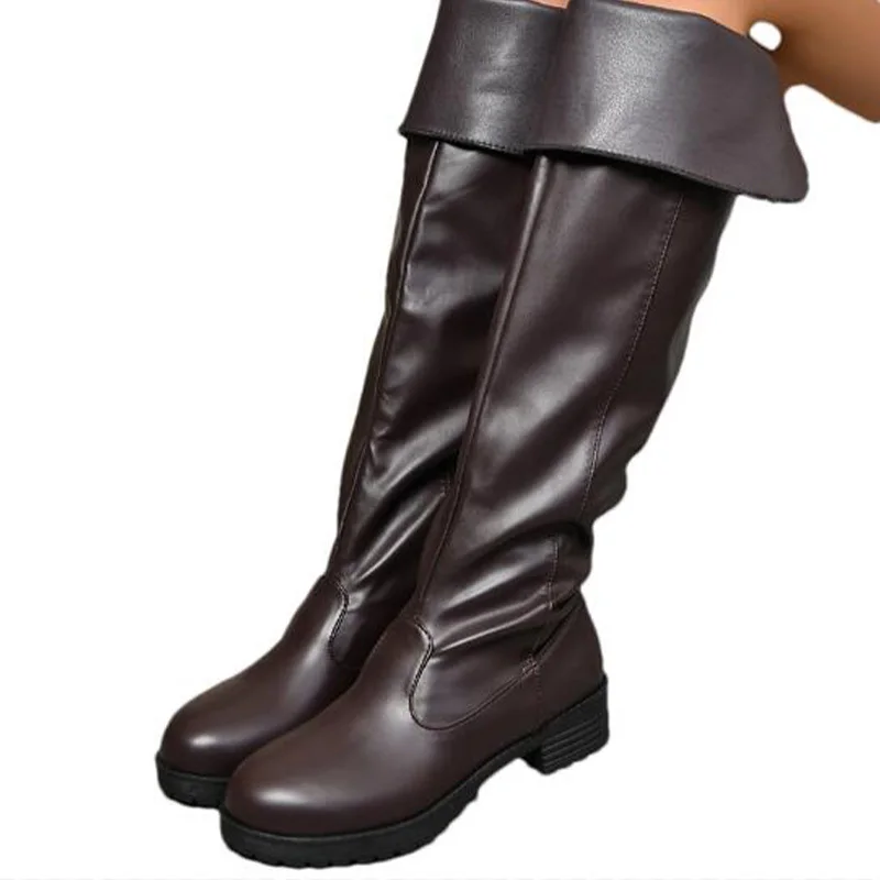 Женские высокие ботинки на платформе дизайнерские модные кожаные среднем