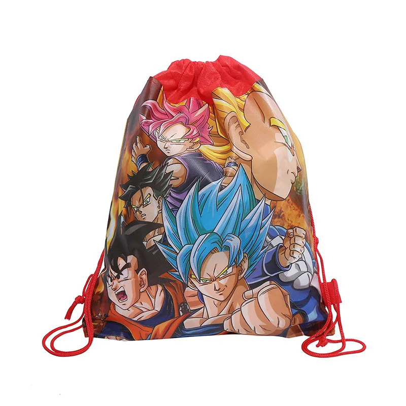 Фото 27*35 см Подарочная сумка Dragon Ball Нетканый подарок на день рождения Сувениры Подарочная сумка для покупок Рюкзак на шнурке Украшение для вечеринки для девочек №3