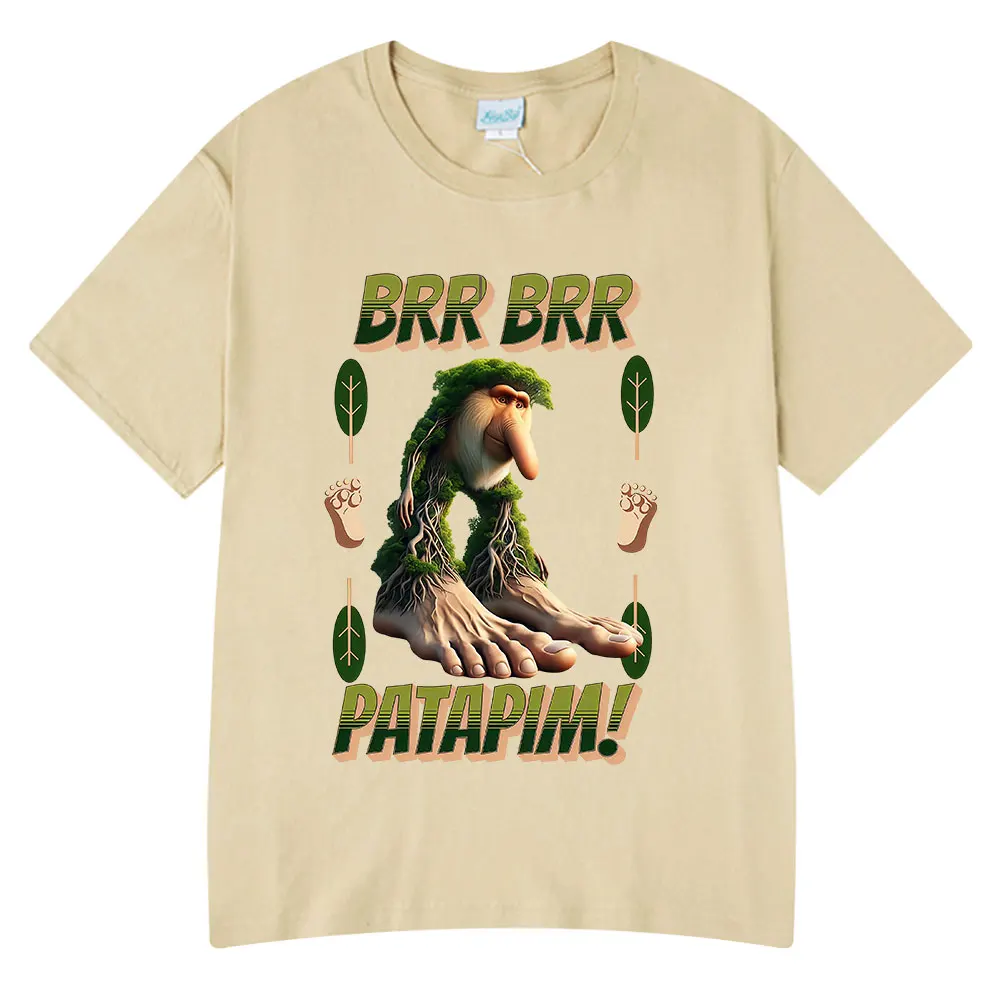 Brr Patapim футболка Забавная итальянская Brainrot Meme с графическим рисунком Мужская