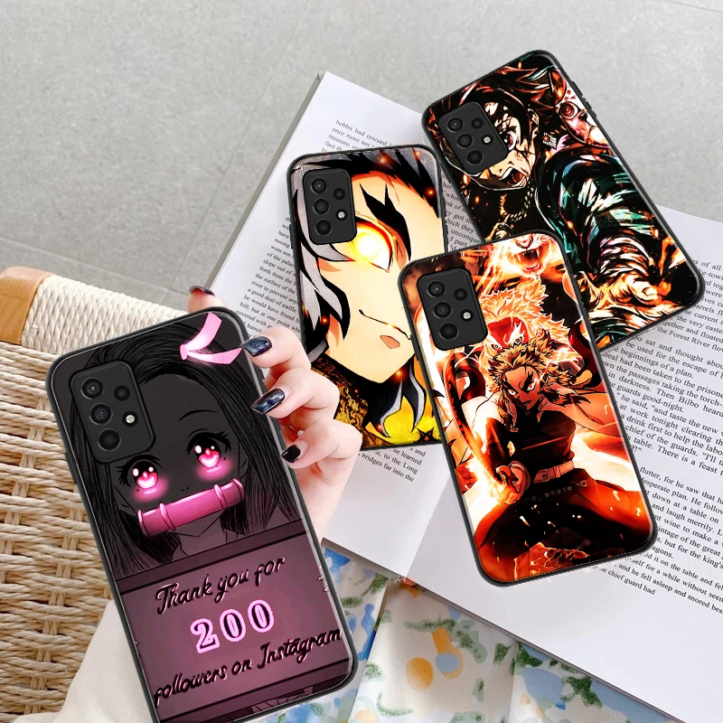 

2022Japan Anime Demon Slayer Kamado Tanjirou Nezuko Phone Case For Samsung Galaxy A11 A21S A31 A32 A41 A42 A51 A52 A71 A72 Cover