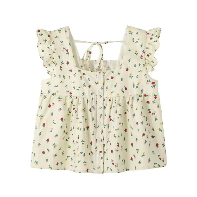 SweetOuter Wear клетчатый топ женская рубашка с квадратным воротником и короткими