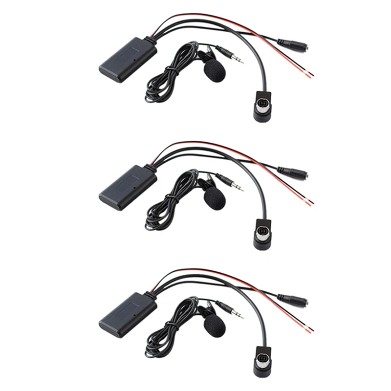 

3X автомобильный Bluetooth вспомогательный адаптер, беспроводной микрофон для телефонных звонков и громкой связи для альпийских фотографий