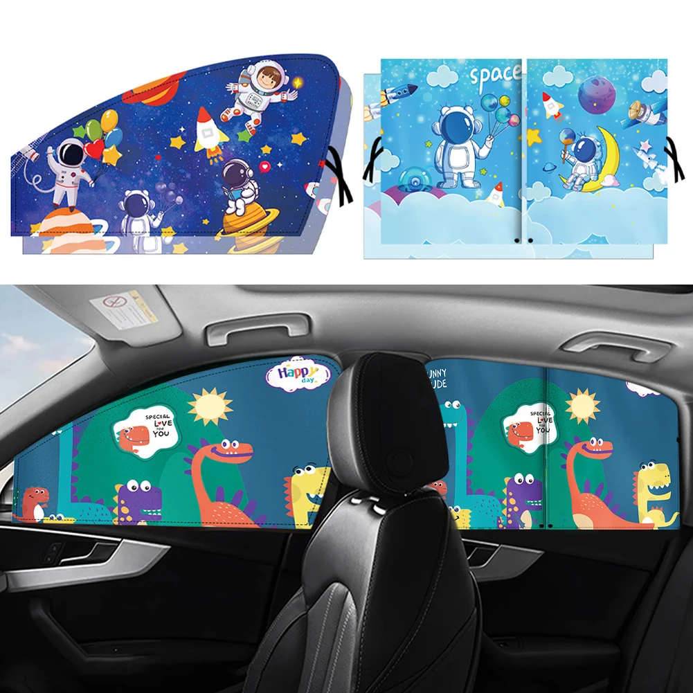 

Cartoon Window CurtainMagnetic Car Sunshad Cover With Mesh Mosquito Proof For Kids UV Protection Shade For Car Truck Sedan SUV