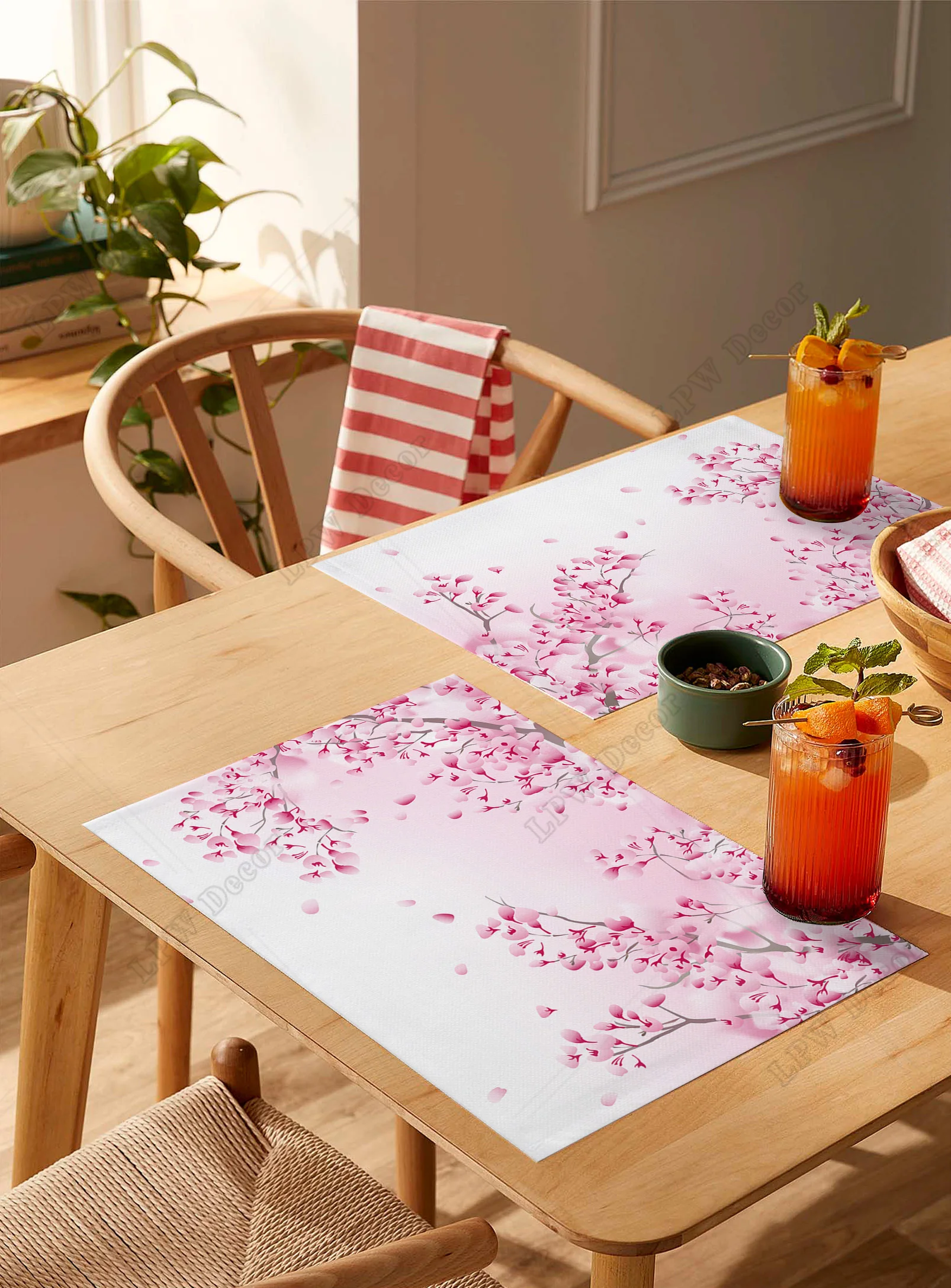 4/6 шт. подстилка в японском стиле с текстурой сакуры кухонная домашний декор