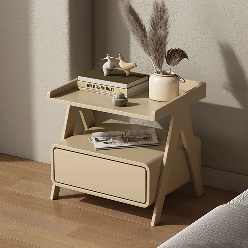 

Solid Wood Luxury Nightstands Bedroom Drawers Minimalist Storage Bedside Table Organizers Makeup Design Muebles Home Furniture