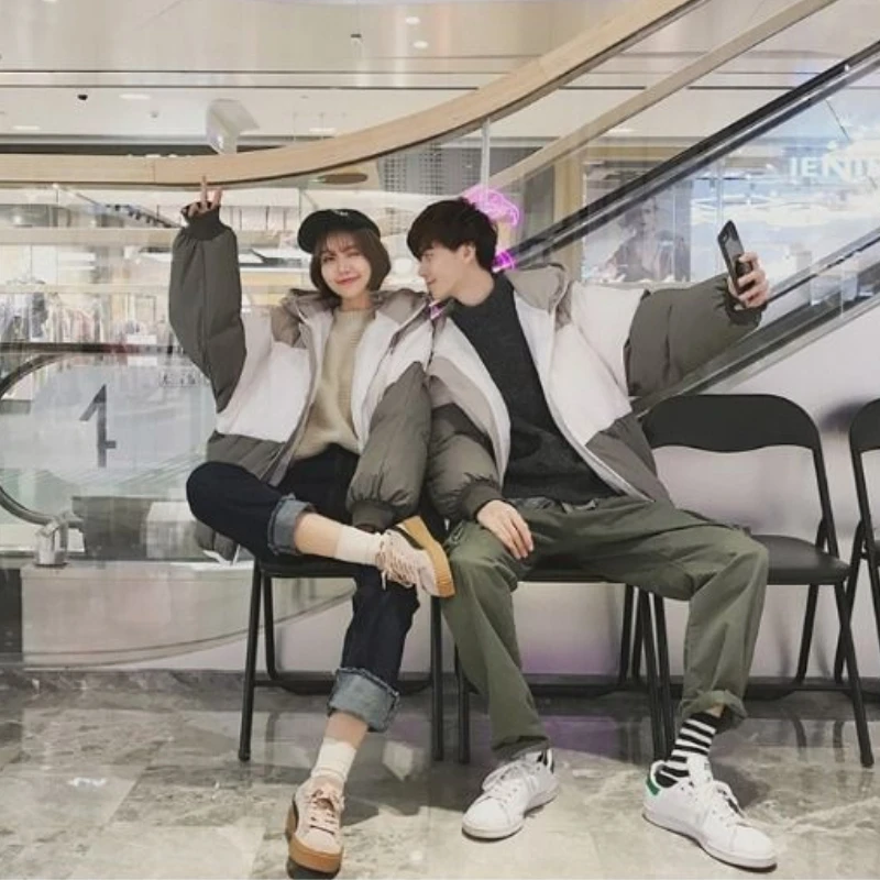 Hooded Cotton Padded Jacket Men Winter Puff Jacket Parkas Warm Students Casual Korean Fashion Streetwear Women Bread Coats