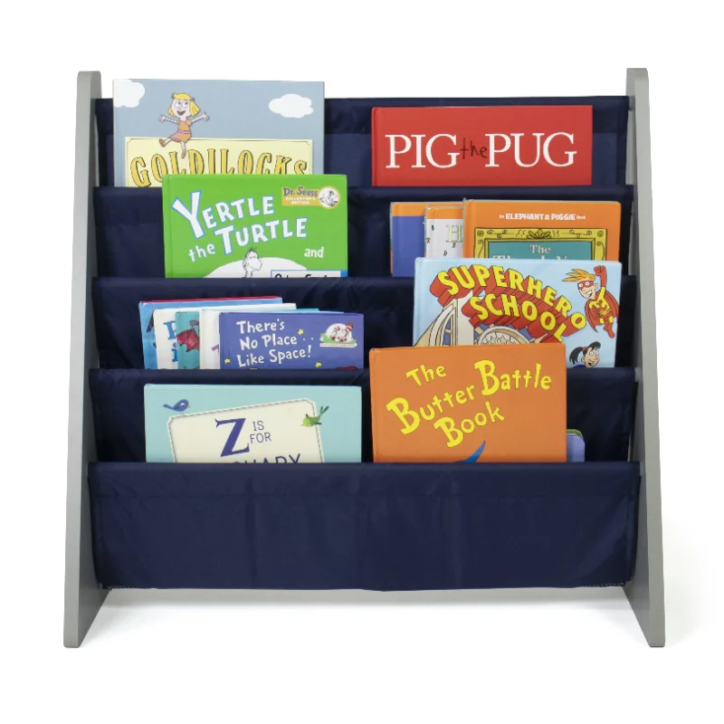 

Humble Crew Kids Bookcase with 4 Shelves Book Organizer, Navy bookshelf furniture bookshelf kids