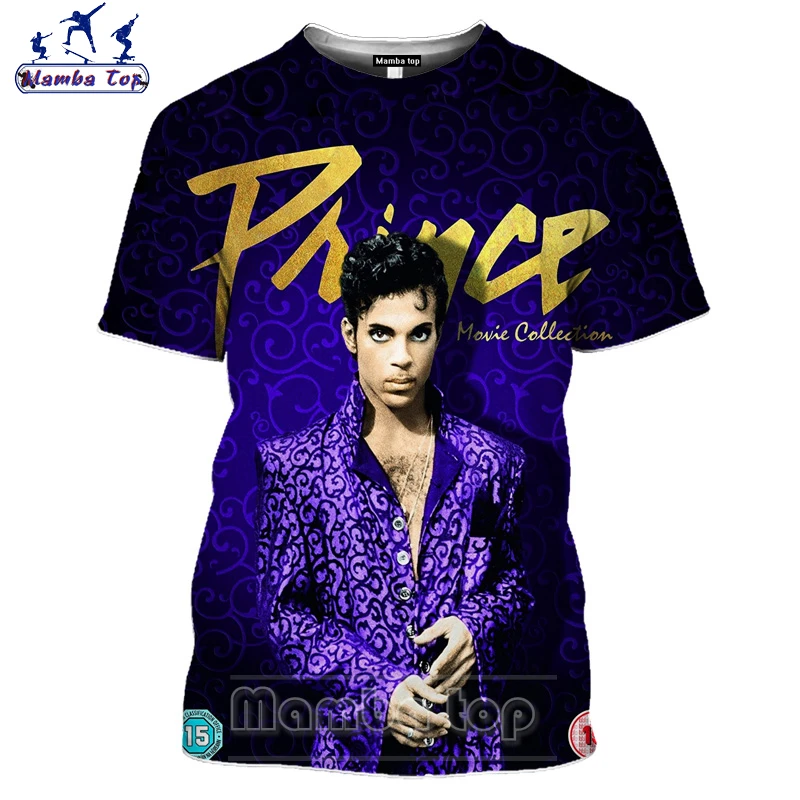 

Mamba Top Prince Rogers Nelson 3D printed famous American rock singer new pop music hip-hop men's and women's clothing T-shirt