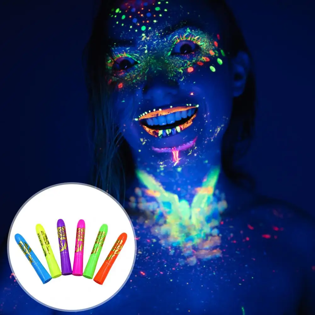 1 Box Glow in The Dark Paint Face Paint Crayon Non-irritation No Odor Makeup Painting Face Body Paint Glow Stick Party Supplies