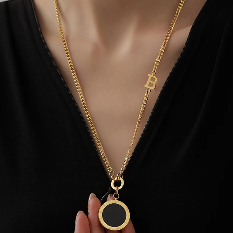 Европейское американское и римское цифровое круглое ожерелье с подвеской из