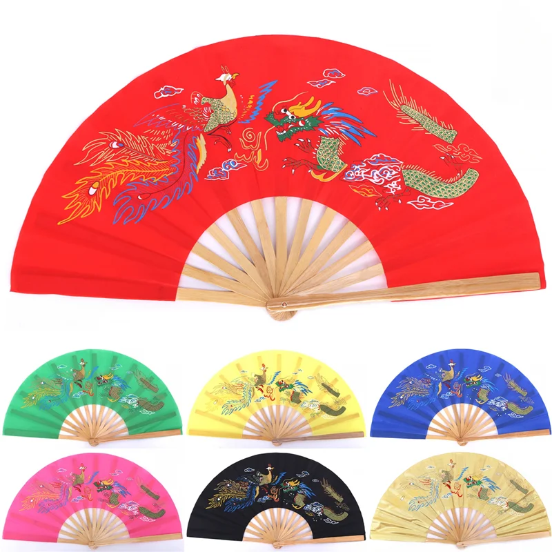 

33cm Chinese Traditional Martial Arts Folding Tai Chi Fan Kung Fu Performance