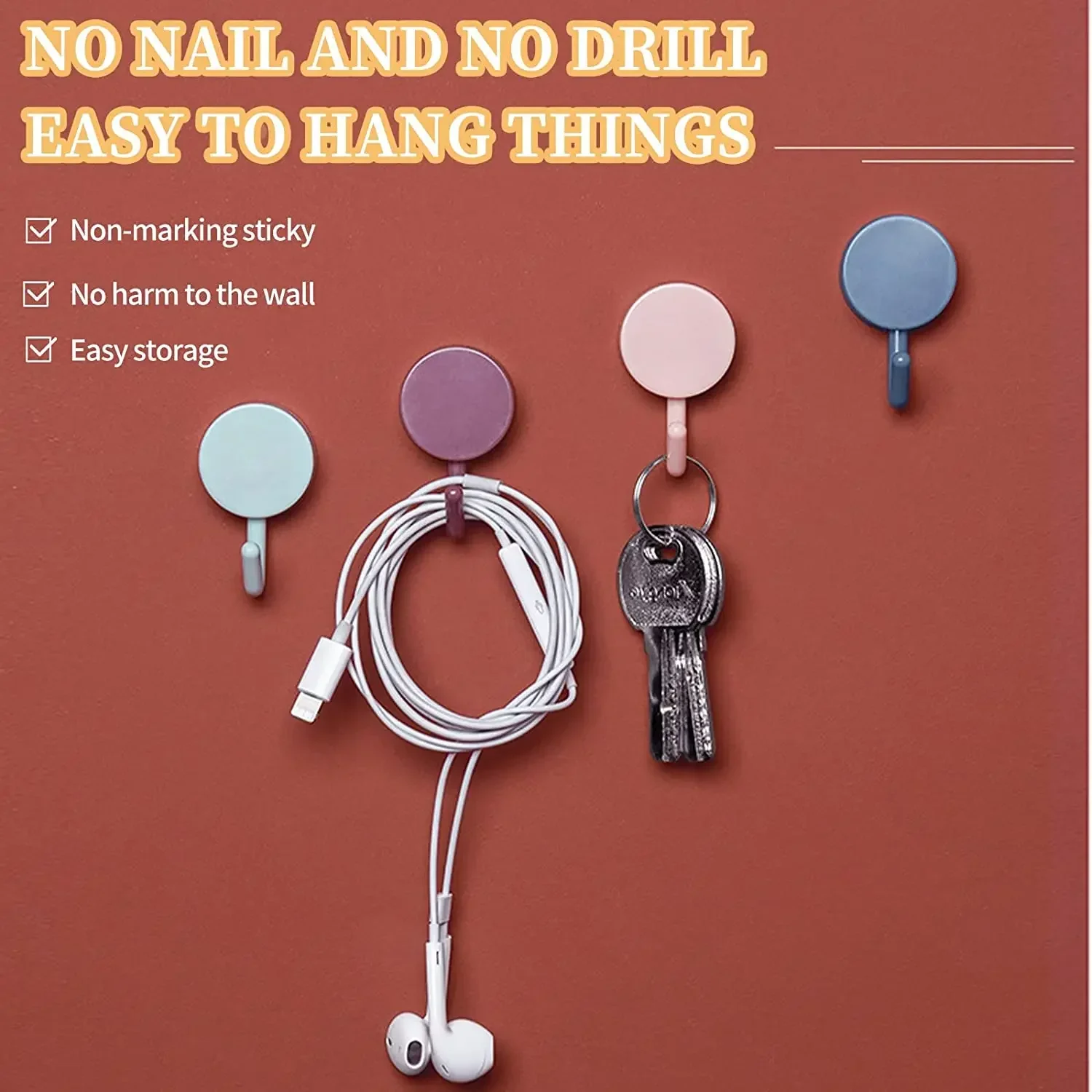 20/10/5 шт. клейкий крючок милые универсальные крючки для ключей декора стен