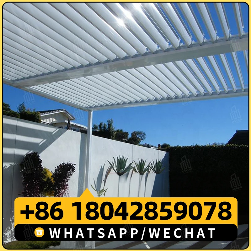 Наружные беседки алюминиевая биоклиматическая непромокаемая крыша с жалюзи