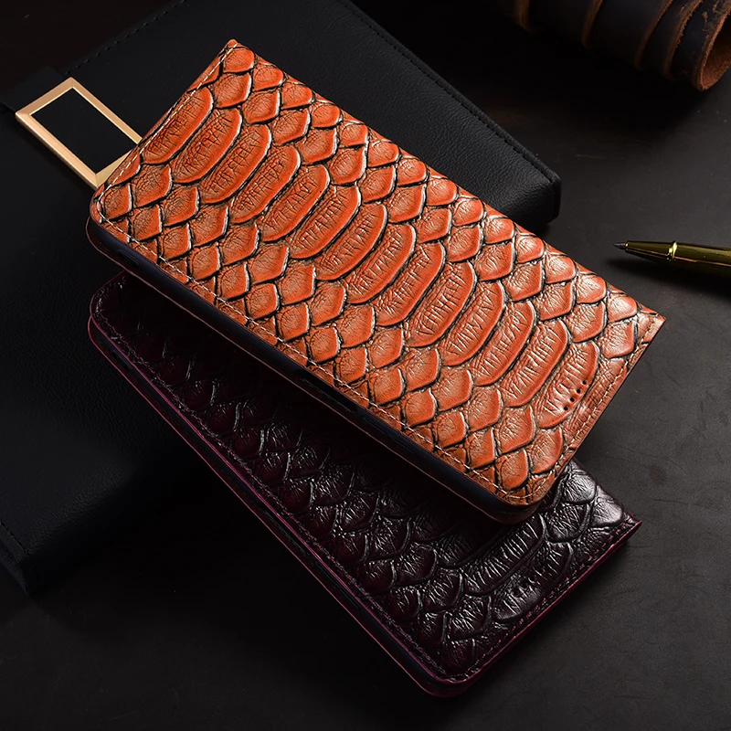 Винтажный чехол для телефона из натуральной кожи Python Sony Xperia XA XA1 XA2 XA3 Ultra XR XZ XZS XZ1 XZ2