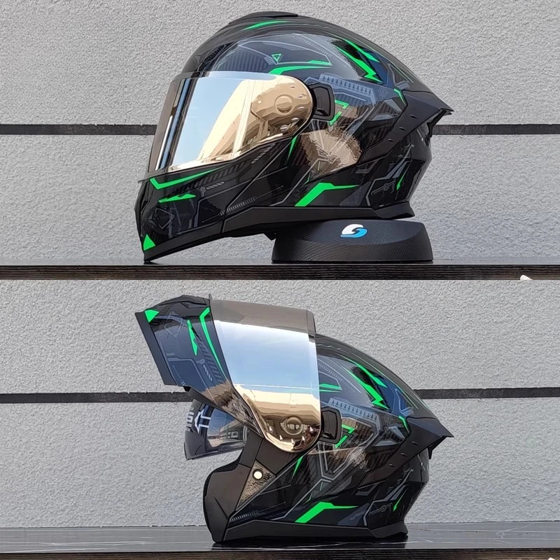 Фото Новый модульный флип-мотоциклетный шлем с двумя линзами Casco Para Motos, полный шлем, одобренный DOT Casque De Moto №2