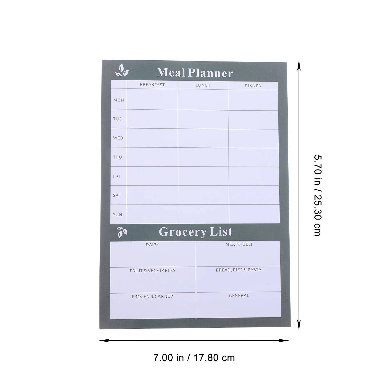 Диетический блокнот для еды еженедельный ужин меню календарь планировщик