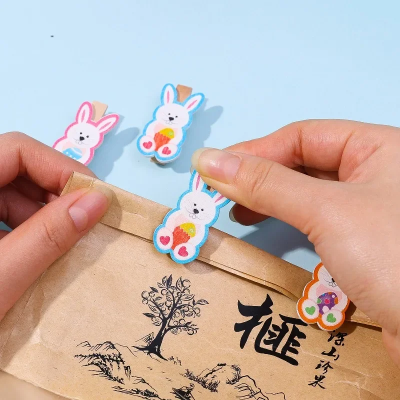 1-50 шт. деревянные зажимы для фотографий с милым кроликом ручная работа прищепка