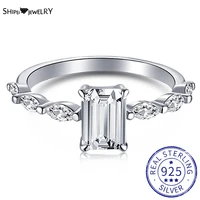 shipei romantic 100 925 sterling silver emerald cut created moissanite gemstone wedding engagement fine jewelry ring wholesale
