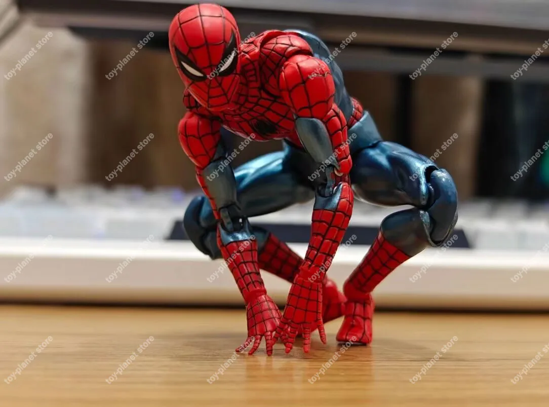 Фото В наличии, абсолютно новая фигурка Человека-паука Marvel CT 075, красно-синий костюм, версия с подвижными суставами, супергерой, модель из ПВХ, коллекционная. №4