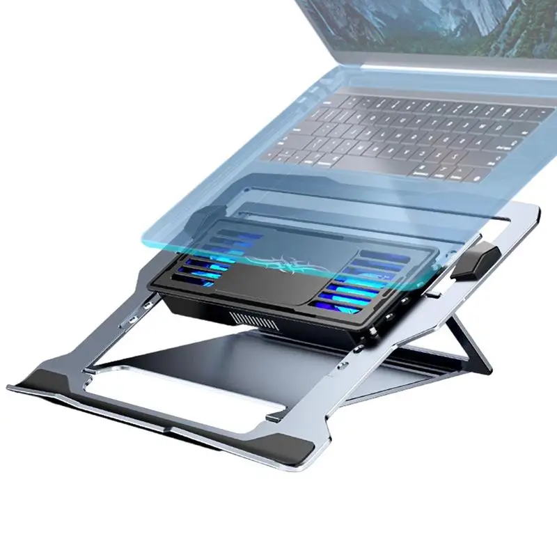 

Подставка для ноутбука с вентилятором и подставкой для охлаждения ноутбука, регулируемая по высоте, 5 В, 2 А, 4 передачи, полупроводниковый радиатор, 12-17,8 дюймов, вентиляция