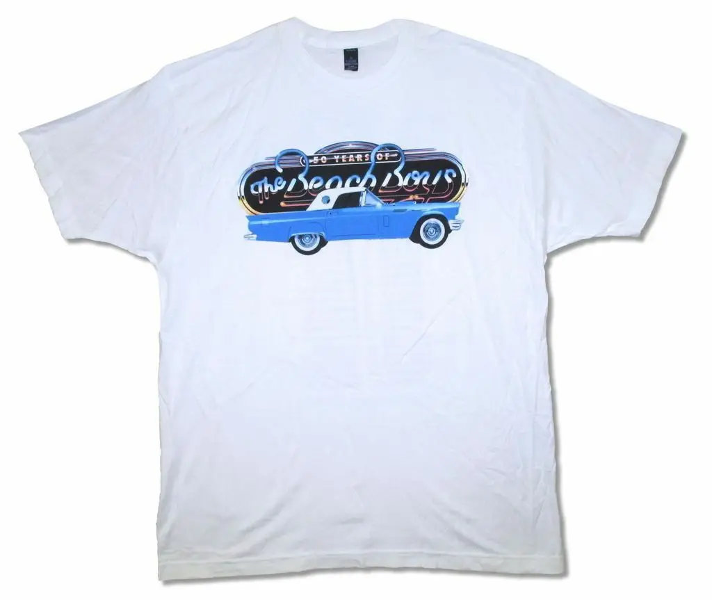 

Beach Boys 50 Years of Fun Tour 2014 I-F Mens White T Shirt New