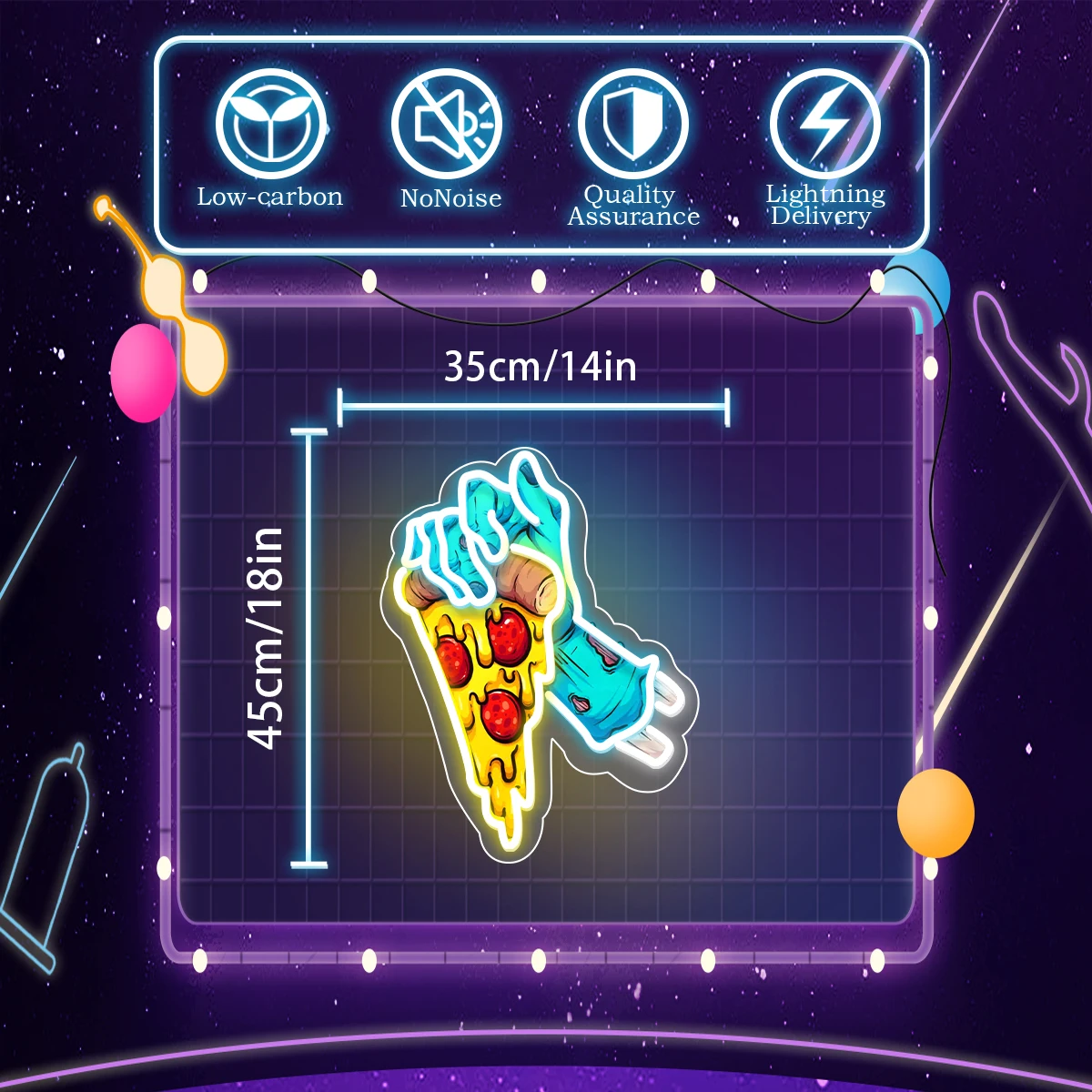 Неоновая форма пиццы на заказ применимо для ресторанов вывески в магазине чтобы