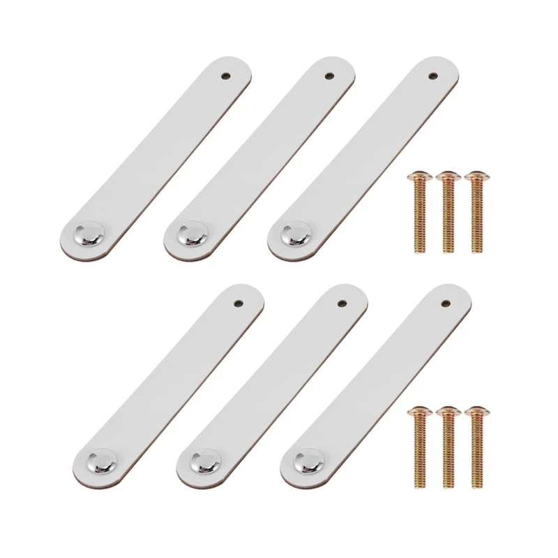 6 шт., кожаные ручки для шкафа, с одним отверстием