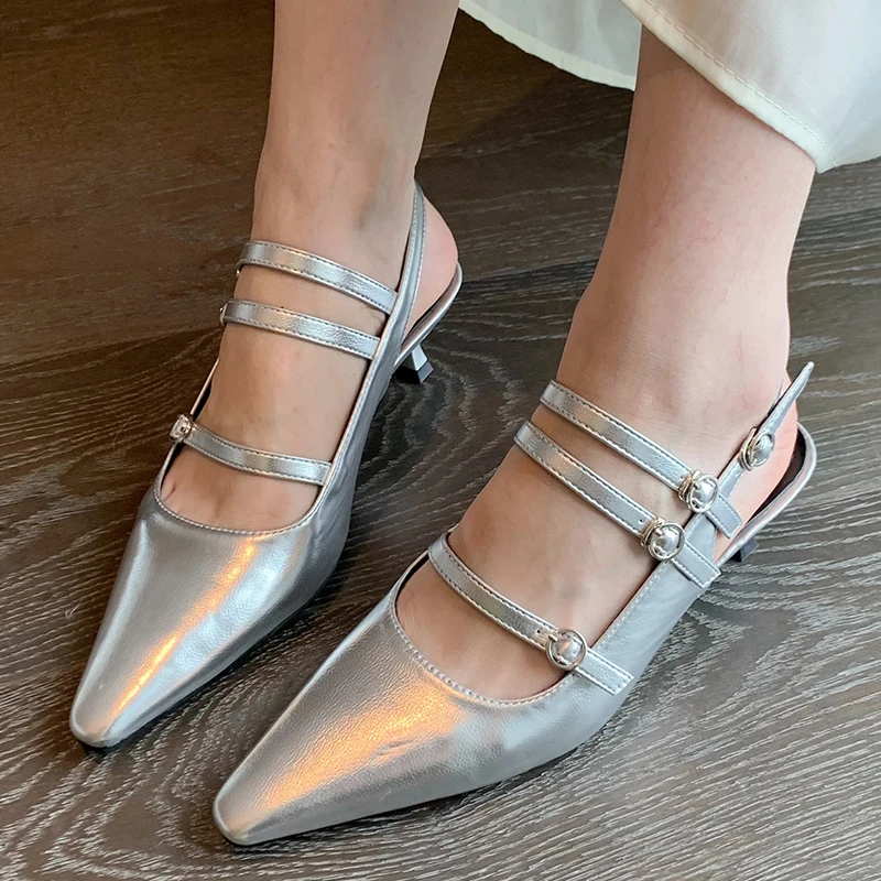 

Summer Women Pumps Thin High Heels Gladiator Female Sandals 2022 Sexy Ladies High-Heeled Shoes For Women Buckle Strap Slides