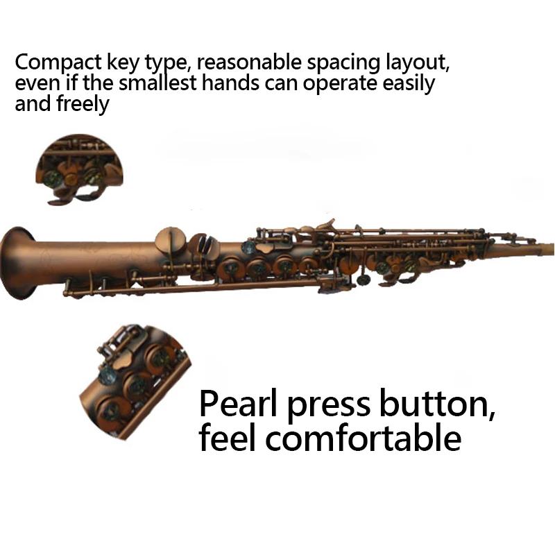 

Saxophone Advanced Soprano Bb Saxophone Red Bronze One Piece Saxophone SAX