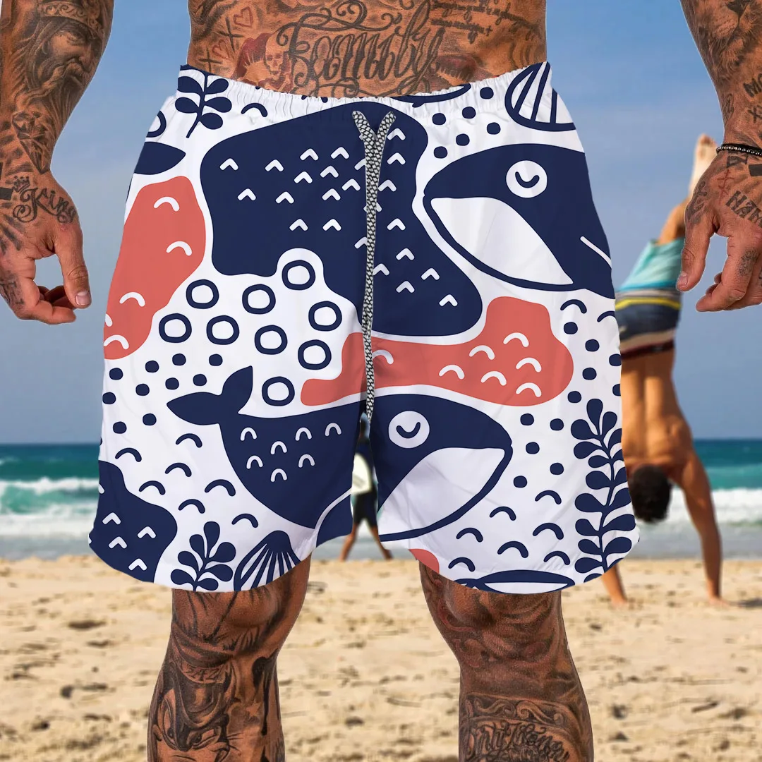 

Fish Digital Printing Men Beach Shorts Male Swimming Trunks Swimsuits Man Surf Beach Swim Sports Pants New Summer Men's Clothing