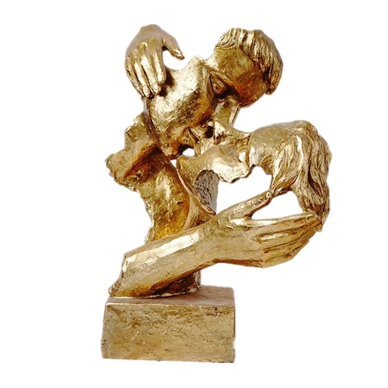 

Couple Lover Mask Statue Kissing Couple Figurine Resin Bust Figurines Retro Interior Home Desk Decoration
