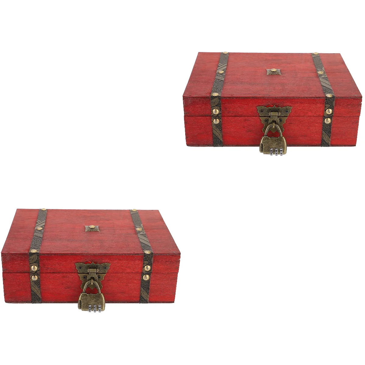

Box Storage Wooden Jewelry Treasure Organizer Retro Gift Wood Desktop Sundries Keepsake Rustic Boxes Earring Trinket Square Case