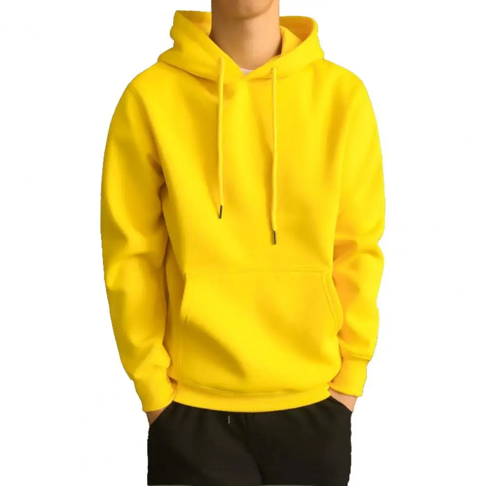 

Men's And Women's Solid Color Long Sleeves Autumn Winter Male Casual Drawstring Warm Hooded Sweatshirt for Daily Wear