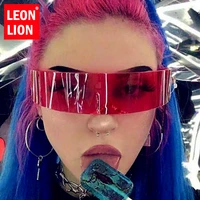 leonlion 2022 punk sunglasses women rimless one piece eyeglasses womenmen brand designer glasses women lentes de sol mujer