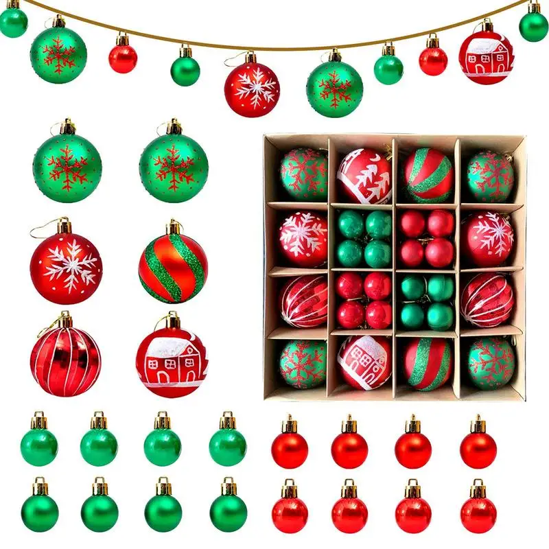

Рождественские шары, украшения, красные и зеленые рождественские шары, окрашенные украшения, сверкающие Рождественские декоративные подвесные шары с золотом