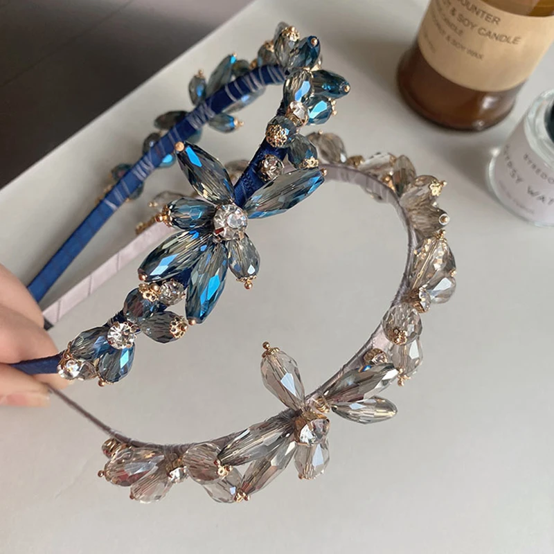 

Crystal Flower Hairpin Hairband Hairband Female All-match Headband Sweet Fairy Sen Super Fairy Net Red South Korea