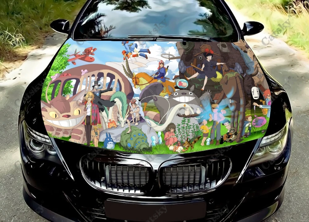 

Kiki's Delivery Service Anime Car Hood Vinyl Stickers Wrap Film Engine Cover Decals Sticker Universal Car Hood Protective Film