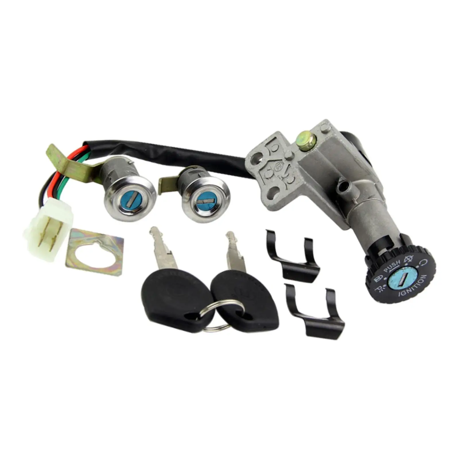 

Ignition Switch Key 4 Pin Plug Assembly Kit Fit for Gy6 150Cc Moped