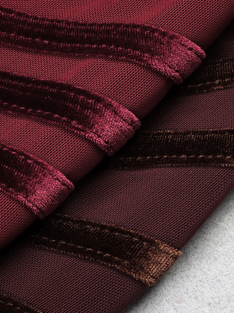 Бархатное платье для женщин VC 2022 бордовое ажурное дизайнерское без рукавов с