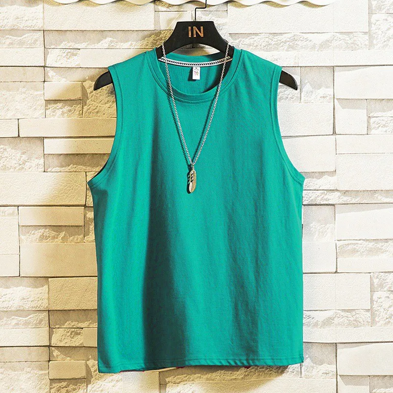 

Men Casual Sport Cotton T Shirt 2023 Summer Y2k Fashion Sleeveless O-neck Vest Slim Fitness Tank Top T-Shirt Men's Clothing