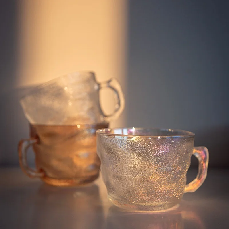 

Oatmeal Breakfast Cup Water Cup Glacier Grain Glass Household with Milk Cup Coffee Cup with Lid and Spoon Cup