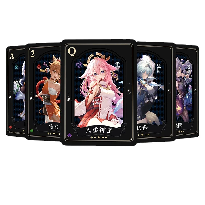 

Genshin Impact игральные карты, настольные Games Gan Yu Shen He Thunder, общие бронзирующие карты, Семейные игрушки