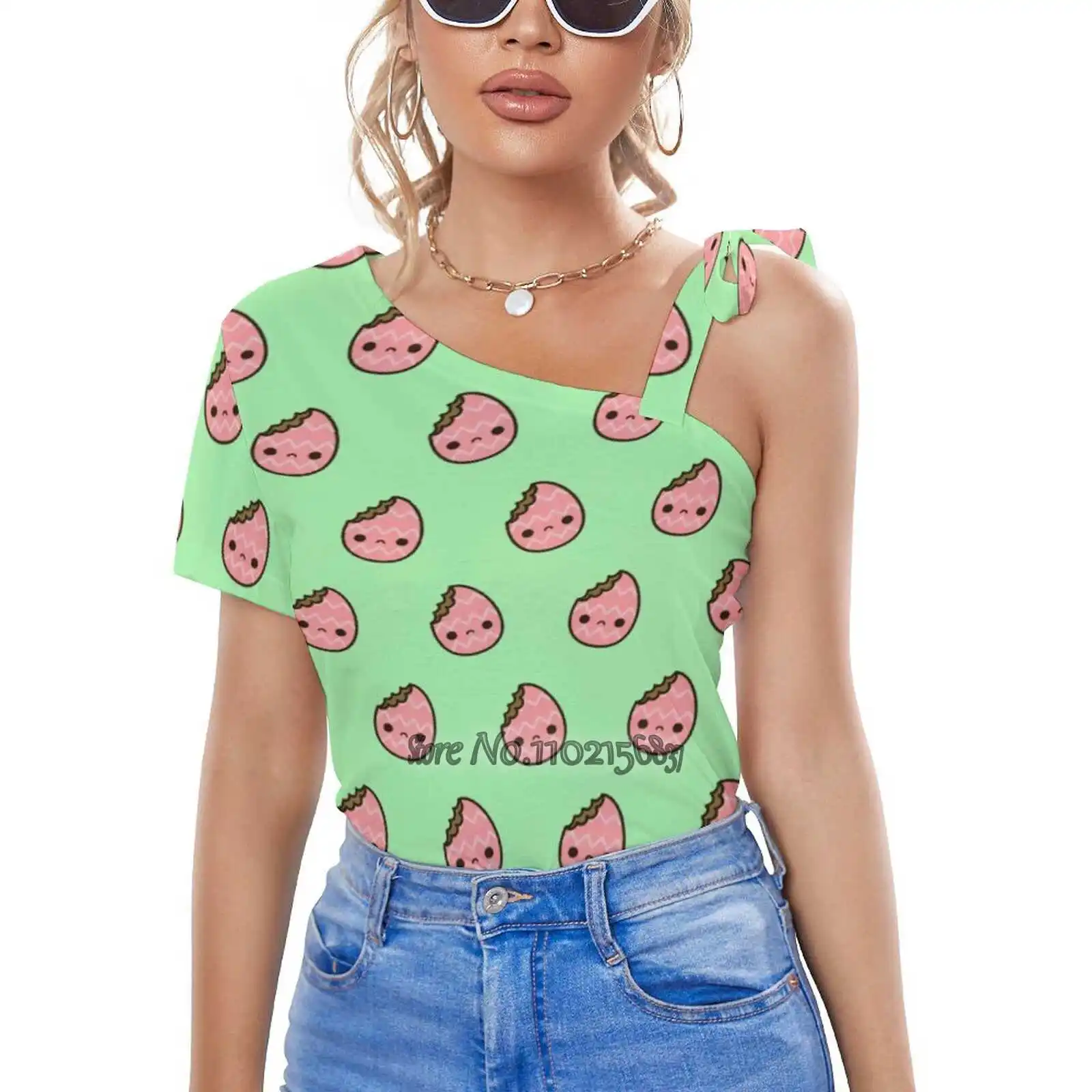 

Женская футболка с принтом грустного пасхального яйца, модная футболка с графическим рисунком, футболка в стиле Харадзюку с коротким рукав...