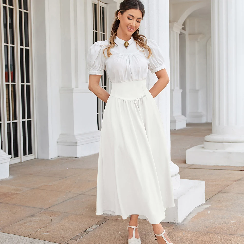 Женская юбка макси SD с высокой талией и карманами