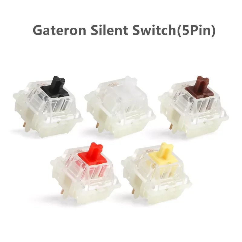 

Gateron Silent Switch Mute Switches 5 Pin White Brown Red Black Yellow Switch For Mechanical Keyboard Compatible with MX switch