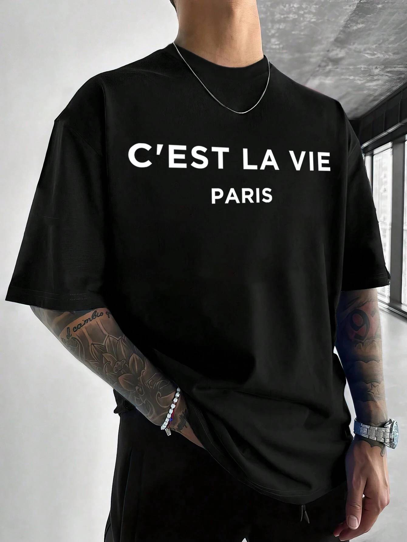 Мужская Футболка В Стиле Ретро С Принтом Английского Алфавита Повседневный