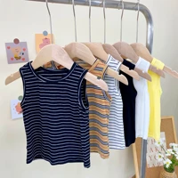 baby tops children ribbed striped vest boys girls summer t shirts sleeveless tank camisoles solid toddler tees t shirt tops